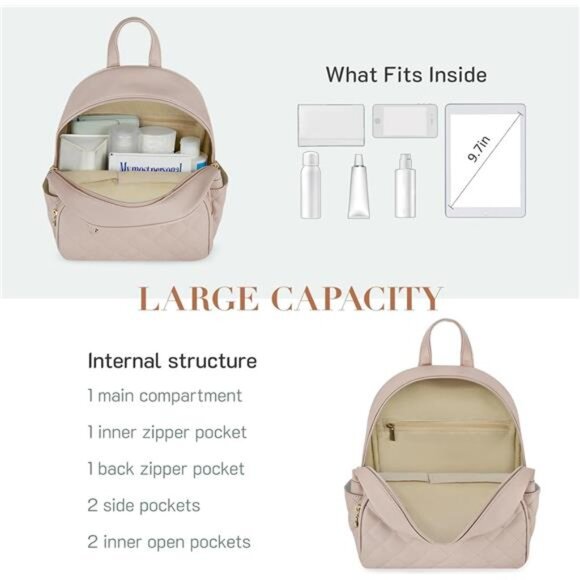 Mini Backpack Vegan Leather with Charm Tassel Brown - Picture 2 of 6